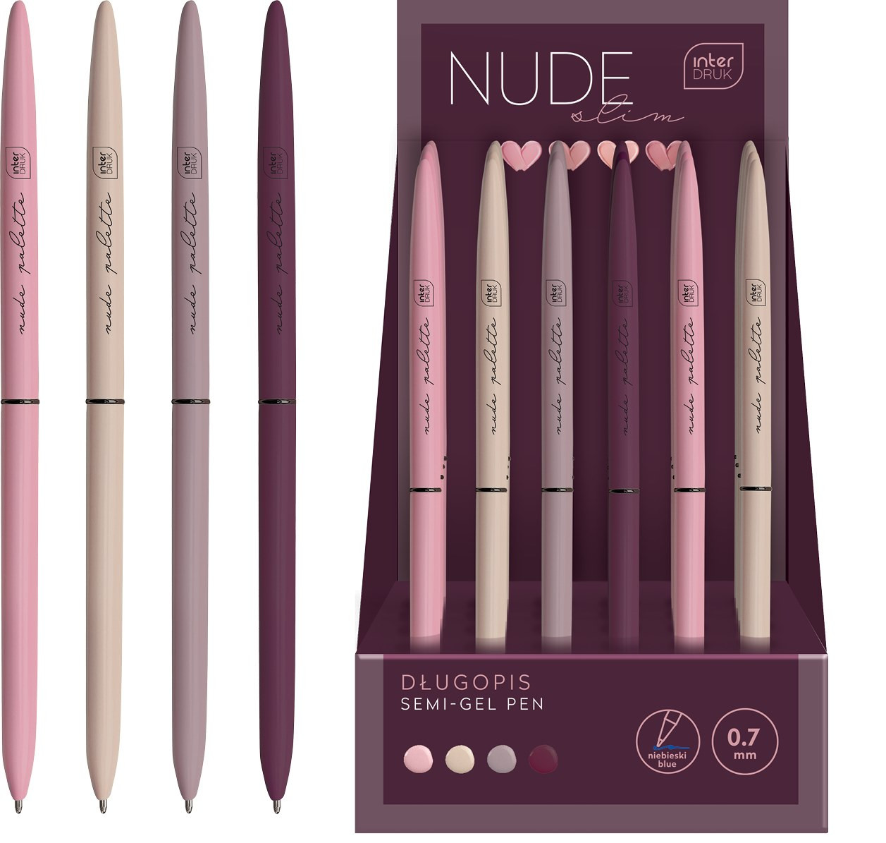 Długopis Slim Nude Interdruk mix kolorów